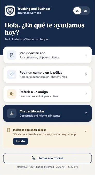 Llévanos en tu teléfono